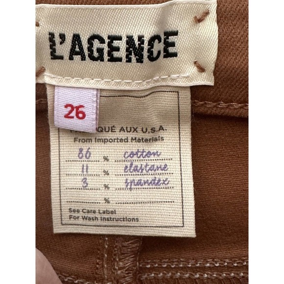 L’Agence $275 Margot coated high rise Cropped Skinny jeans sz 26 Java - Picture 9 of 11
